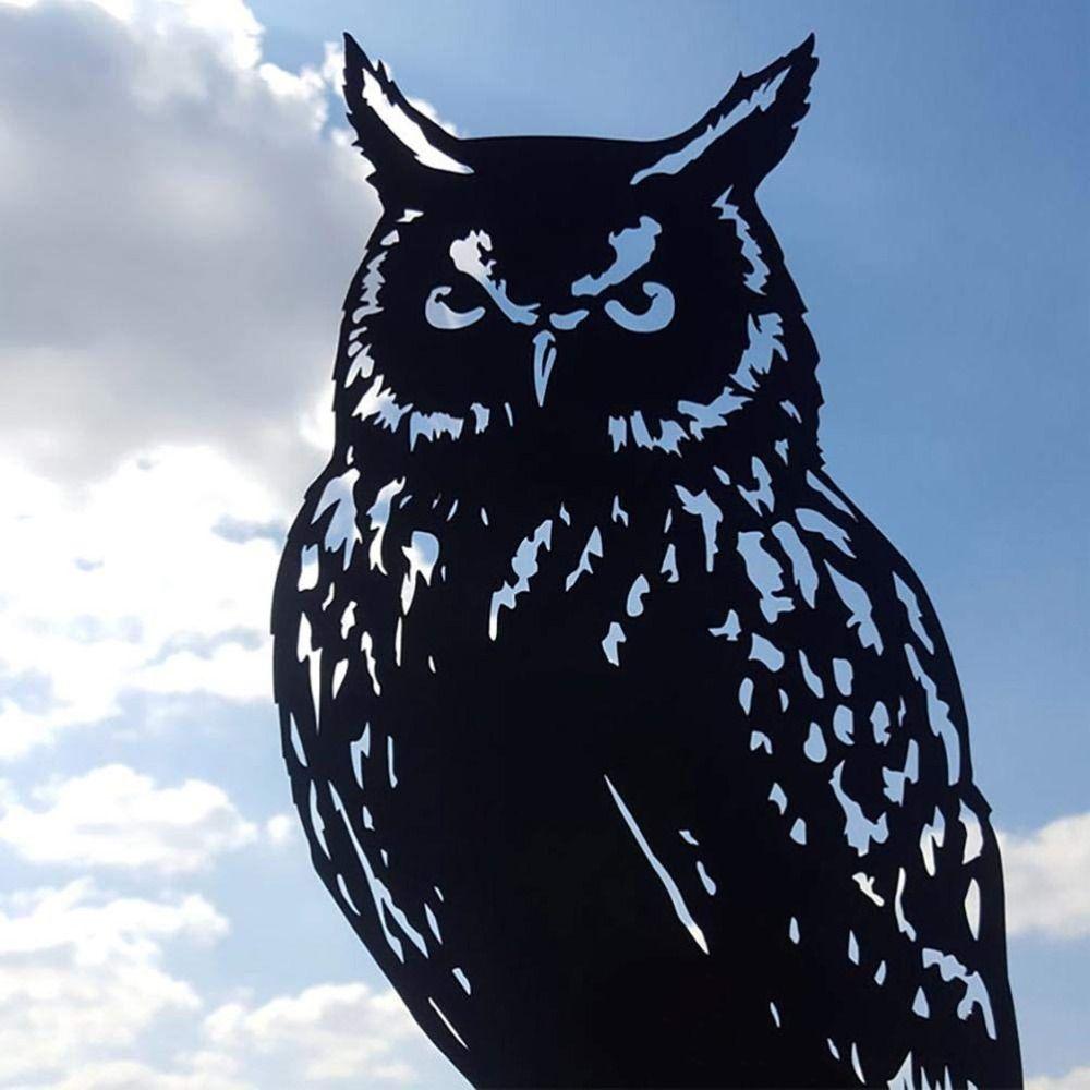 Creativity Owl Weather Vane Black Metal Wind Vane Outdoor Crafts Roof Garden Decorations Wind Indicator