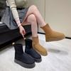 Модные элегантные ботильоны бренда AJGS для женщин 2024 года, зимняя обувь на мягкой платформе, женские плоские роскошные дизайнерские зимние ботинки