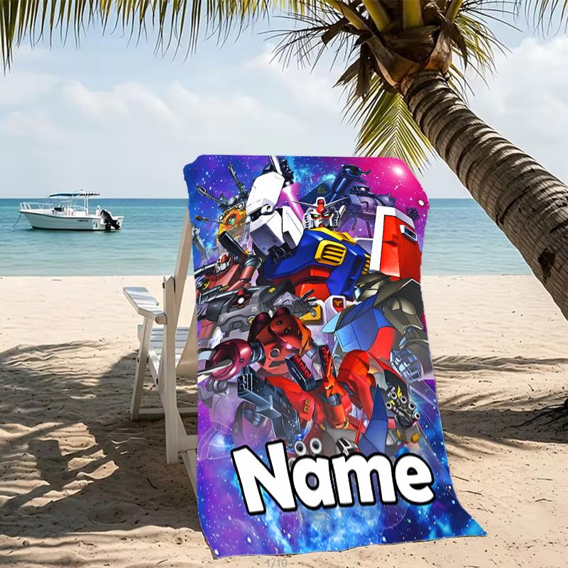 Customizable personalized beach towels Mobile Suit Gundam themed designs.Suitable for the beach, yoga, sports;ideal as beach accessories