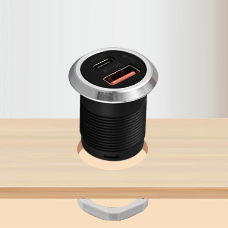 1 шт. 9 В/2 А 5 В/3 А USB Type-C Мини Быстрая Зарядка Автомобильное Зарядное Устройство Настольное Скрытое Встроенное USB Зарядное Устройство Авто Питание Встраиваемая Розетка