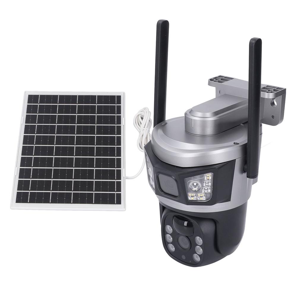 Wireless Outdoor Security Camera with 7.5W Solar Panel 4MP PTZ 360 Deg View Support 4G Motion