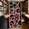 Мягкий ТПУ чехол для телефона с принтом красного и черного леопарда для iPhone 17 16 15 14 13 12 11 Pro Max Plus Ударопрочный Противоскользящий чехол