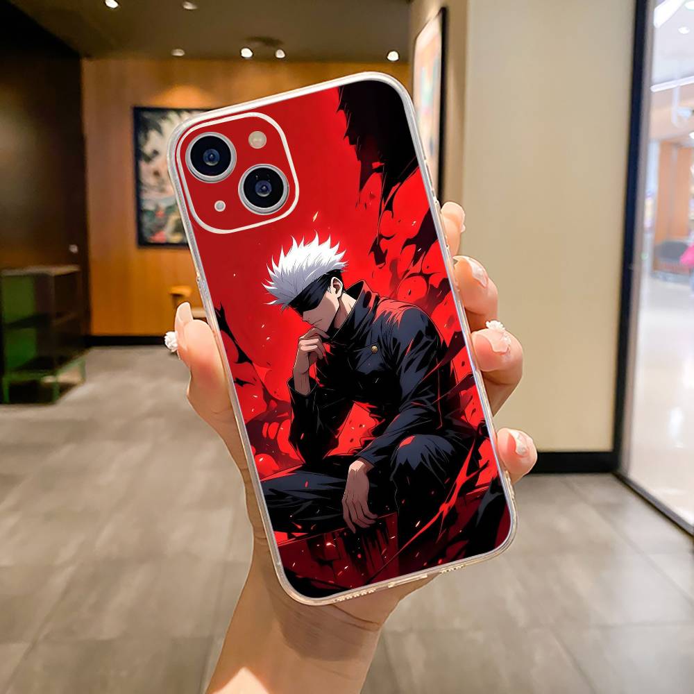 Любимые Аниме Персонажи-С-Сатору Г-Годжо Чехол для Телефона Для iPhone17,16,15,14,13,12,Pro Max, Plus Мягкий Силиконовый Прозрачный Чехол