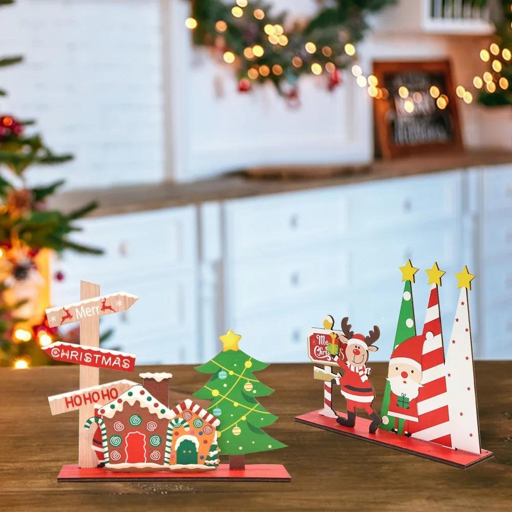 Santa Claus Reindeer Christmas Table Sign Funny Merry Christmas Decor  Home Christmas Decoration