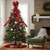 Red decorative bow for Christmas tree 130x33 cm