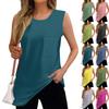 Женская мода однотонные футболки без рукавов