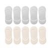 10 Pairs Women Invisible Sock Slippers Short Ankle Socks Set Fashion Ladies Woman Pack Solid Color Cotton Non-slip No Show Socks