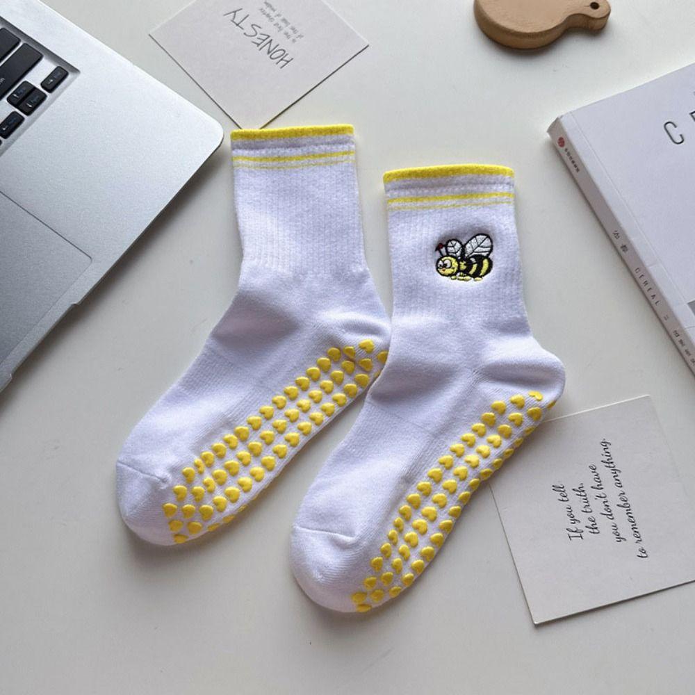 Дышащие носки для йоги Хлопковые носки с вышивкой вишни Новые носки средней длины