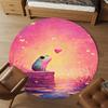 1PC Frog Heart Fantasy Round Chair mat Area Rug - Non-Slip, Floor Mat for Office, Bedroom, home decor Christmas Gift c0528054