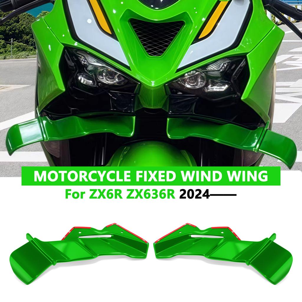 For ZX-6R ZX6R zx-6r 2024 2025 ZX636R Motorcycle Winglet Aerodynamic Wing Kit Side Wind Spoiler lower shroud front wing