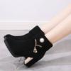 Fashion Black Suede Rhinestone Heeled Woman Short Shoes Round Toe Autumn Winter Warm Ankle Boots for Women High Quality Y2k Booties Sale