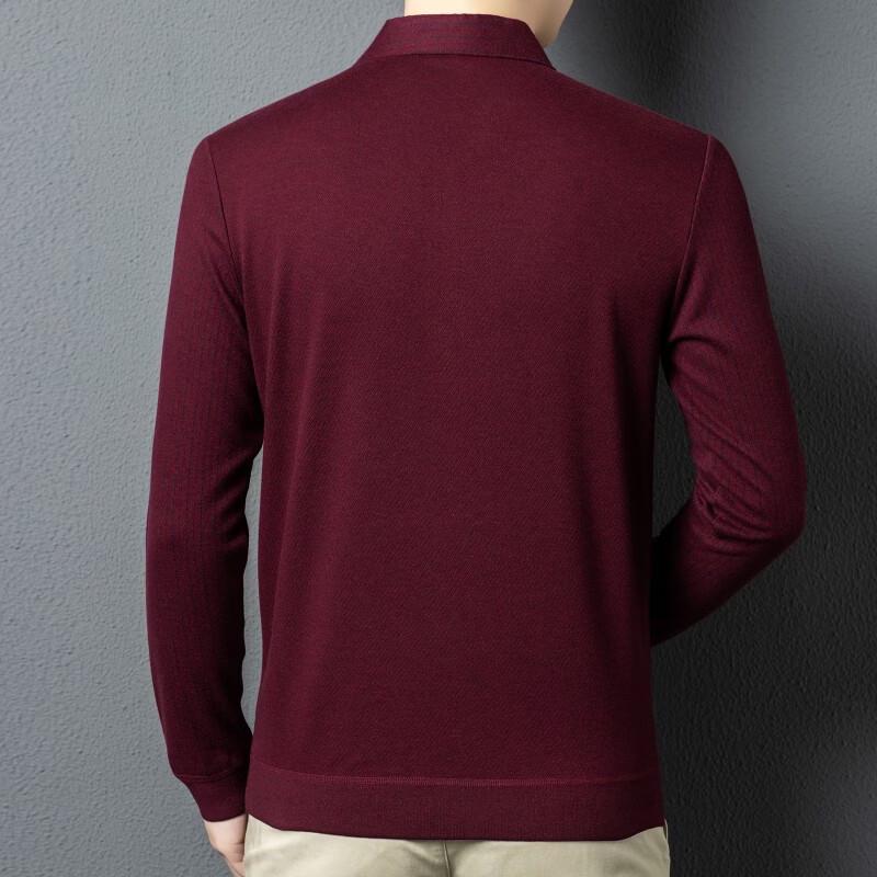ROMON Men's Striped Wool Blend Polo Sweater