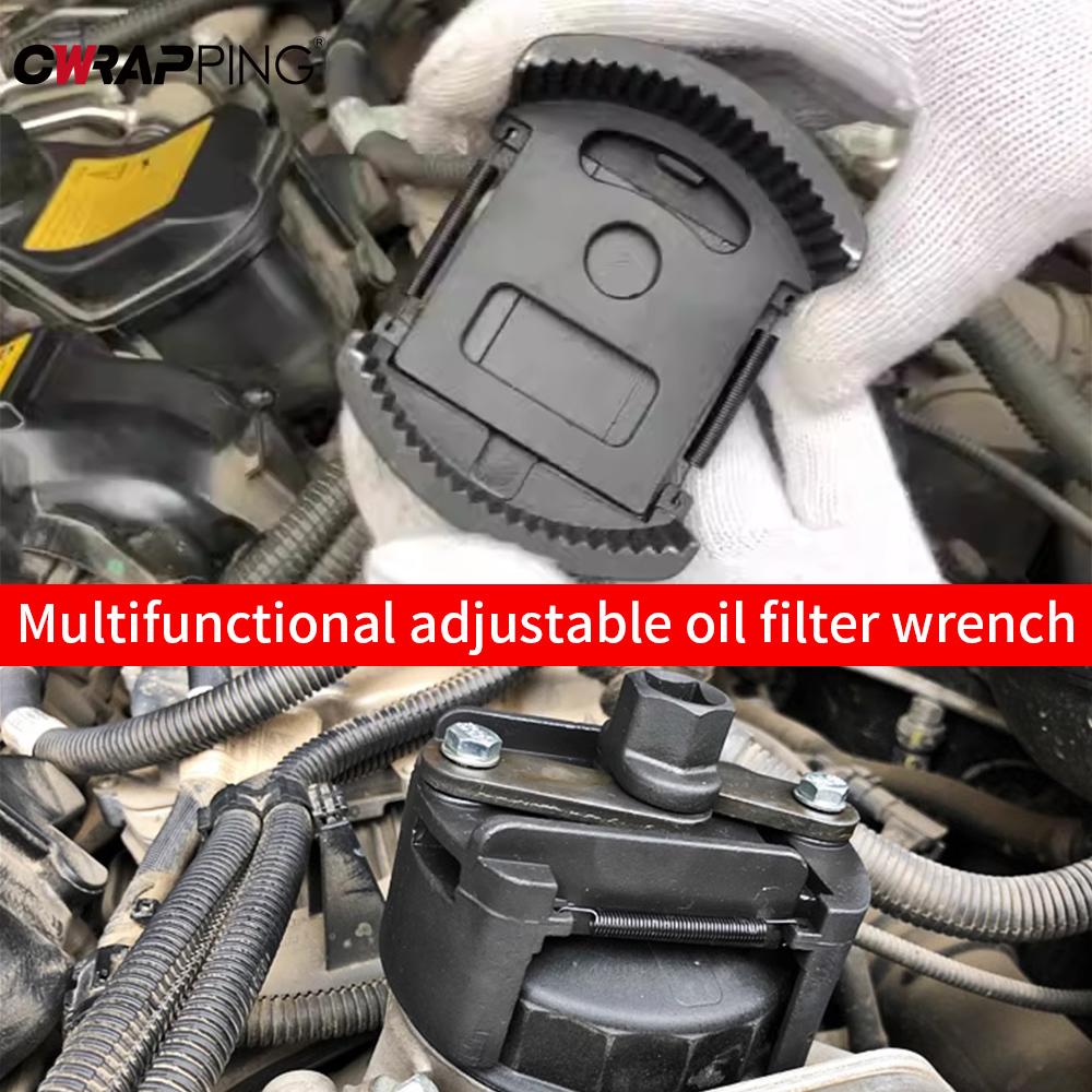 Ключ для масляного фильтра автомобиля Фильтр 60-80 мм Регулируемые ключи для фильтра Съемник Сталь Топливо Литье Двухлапый Разборка для Автоаксессуаров