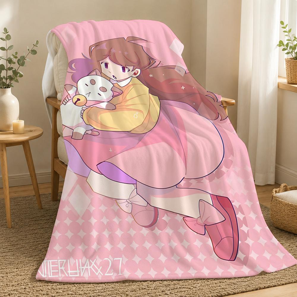 Bee and PuppyCat Animation Series Throw 240g flannel blanket, suitable for sofas, beds, offices, exquisite gift blankets