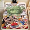 Фланелевое одеяло с принтом персонажей One Piece, Высококачественное, Удобное для всех сезонов, Декор для дома, Тепло и уют, Идеально для рождественских подарков