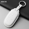Leather Car Key Case Cover Shell for Jeep Renegade Compass Grand Cherokee for Chrysler 300C Wrangler Dodge Key Protector Holder