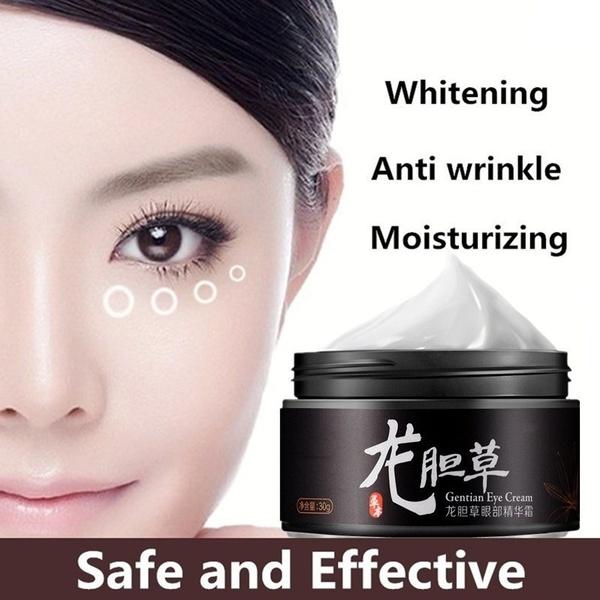 Новейший укрепляющий крем для глаз с горечавкой для удаления темных кругов, мешков под глазами, жировых гранул, укрепляющий крем против морщин, уменьшает появление морщин и тонких линий.