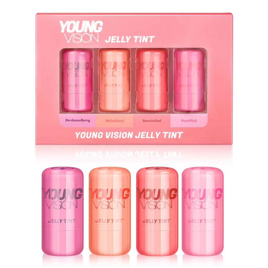 YOUNG VISION 4-цветный набор желейных румян Dye Lipstick Set Lip and Cheek Toning Blush Stick