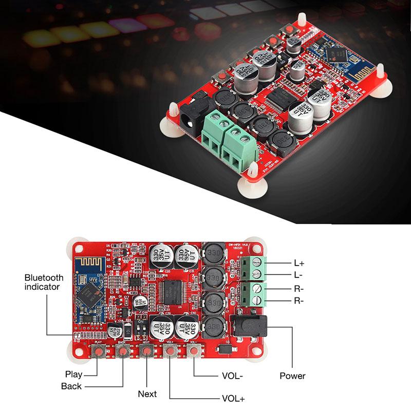 TDA7492P Плата цифрового усилителя Bluetooth 4,0 Чип CSP8635 BT Аудиоприемник 50 Вт * 2 Модуль платы усилителя мощности