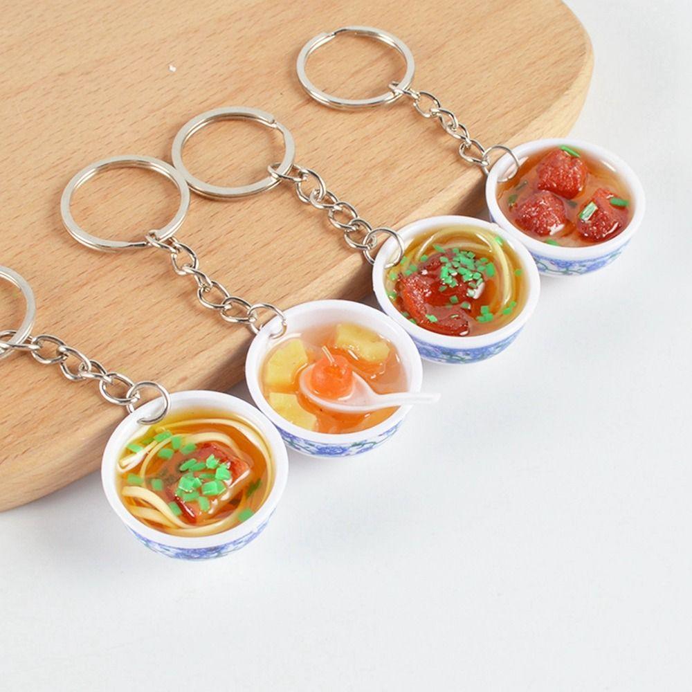 10 Styles Simulation Bowl Food Bowl Shape Key Chain Pendant Children Play Toys Play House Food