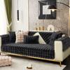 Rabbit Plush Sofa Cushion Winter Padded Plush Cushion Non-slip Leather Sofa Cover  Cover Cloth Towel