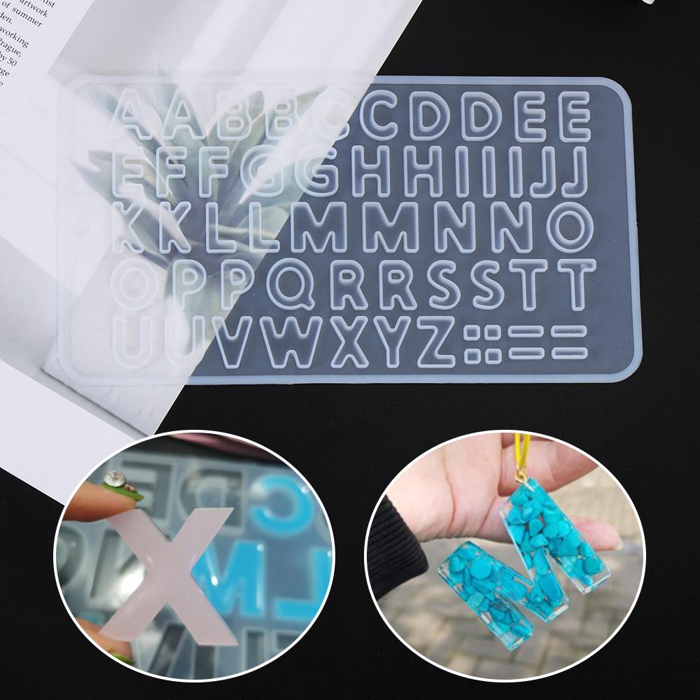 Keychain Resin Crafts Crystal Silicone Mould Casting Molds Letters Resin Mold Jewelry Making Tools