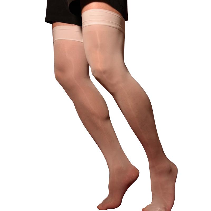 1 пара прозрачных блестящих дышащих бесследных мужских прозрачных ультратонких масляных глянцевых чулок, колготок