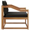 Outdoor Sofa Set Solid Acacia Wood and Textilene Natural
