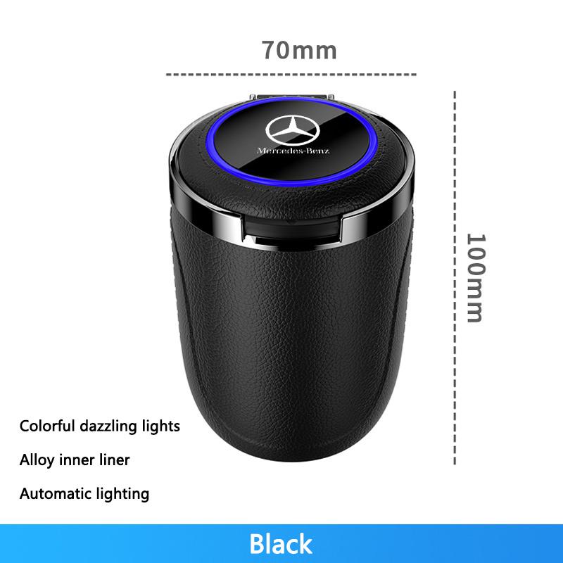 CRX1 Car LED Ashtray Alloy Garbage Cup Auto Ashtray Flame Retardant Cigarette Holder Box For Mercedes Benz Amg GLC GLE W205 W213 W166
