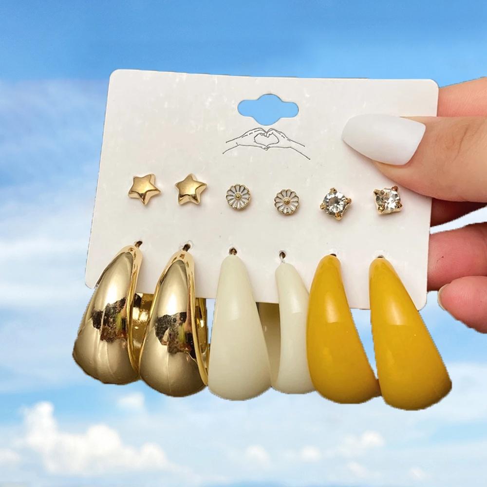 iF ME Модный комплект жемчужных серег, женские роскошные серьги-гвоздики с бабочкой и сердцем, золотые серьги-гвоздики из смолы, серьги-кольца, ювелирные аксессуары