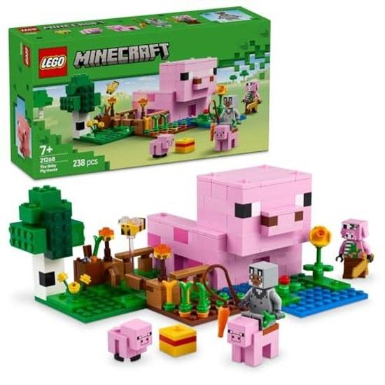 LEGO Minecraft Домик для поросенка Игровые кубики Подарок на день рождения Девочки Мальчики Дети Возраст 7 8 9 Начальная школа Игра 21268