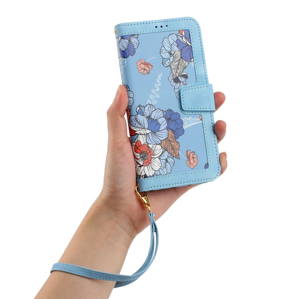 For Sony Xperia 10 VII Case PU Leather Floral Phone Cover with Card Slots