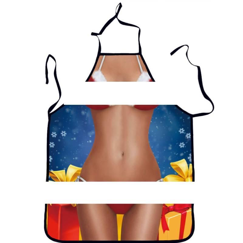 Polyester Waterproof Apron With Fun Cartoon Prints For Couples Cooking And Party Use