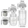 Multi-functional 16/24 Oz Salad Glass Jars Leak-Proof with Sauce Cup Mason Jar Sealed Wide Mouth Food Storage Jar Lunch Prep