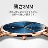 Ultra Thin Simple Casual Business Japanese Quartz 40mm Genuine Leather Unisex Band Rose Gold Blue Men's Watch, 6.5MM, Fashion, Watch, Movement, Dial,
