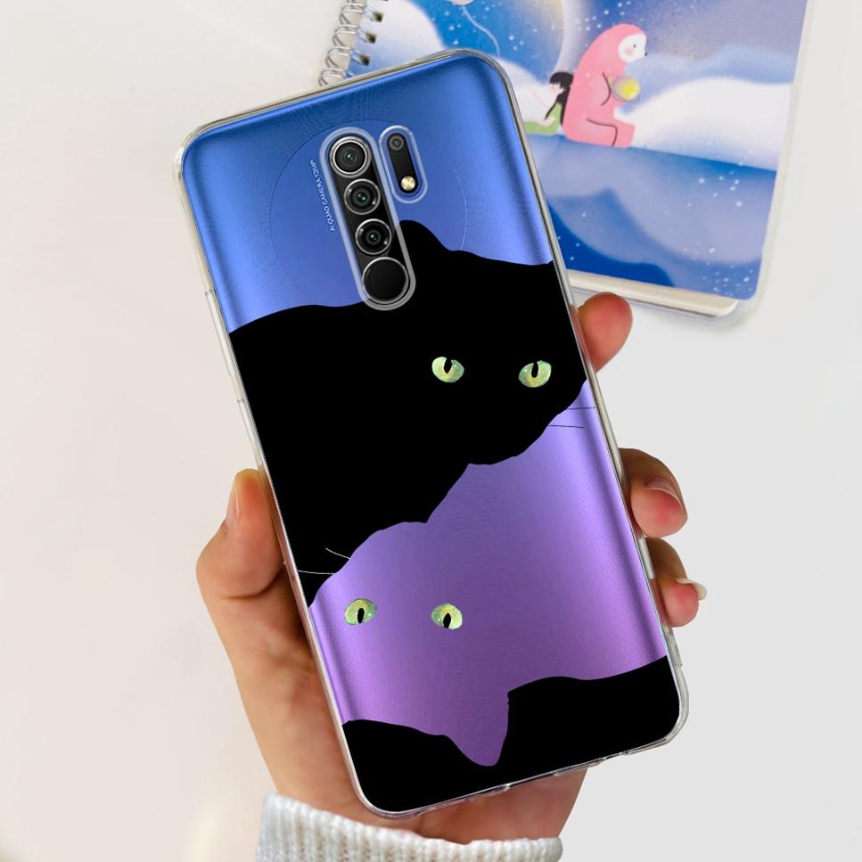 New For Xiaomi Redmi 9 Case Cute Cat Luxury Flower TPU Soft Silicone Clear Cover For Xiaomi Redmi 9 9A 9a 6.53"Bumper Phone Case