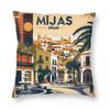 Mijas Spain Travel Tourism Square Pillowcase Polyester Linen Velvet Printed Zip Decorative Pillow Case Bed Cushion Cover