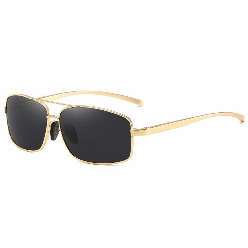 1Pc Men's Rectangle Metal Frame Polarized Sunglasses Color Changing UV400 Designer Brand Male Driving Sun Glasses