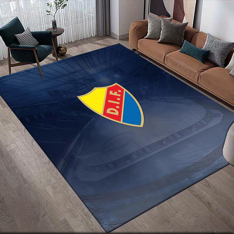 Djurgårdens IF Flannel Pattern Square Carpet,Area Rug,Carpet Rug for Living Room Bedroom Sofa Playroom Decor,Non-slip Floor Mat
