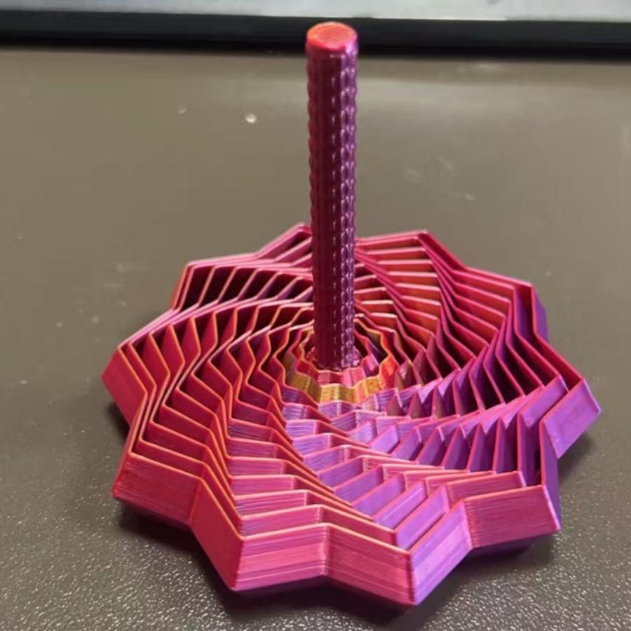 1PCS 3D Printed Decagonal Fingertip Decompression Soothing Toy with Handle To Expand Sensory Decompression Star-shaped Novelty Gyro