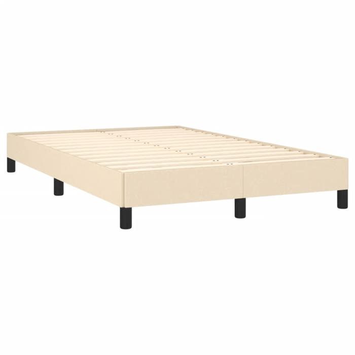 Maison Exclusive - Sommier à lattes de lit avec matelas crème 120x190 cm tissu