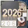 Светодиодная цифровая настольная лампа 2026 Graduation, 22 см, светится в темноте