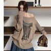 2025 Sweaters Autumn Pullover Women Print O-Neck Sweaters Knitting Loose Sweater