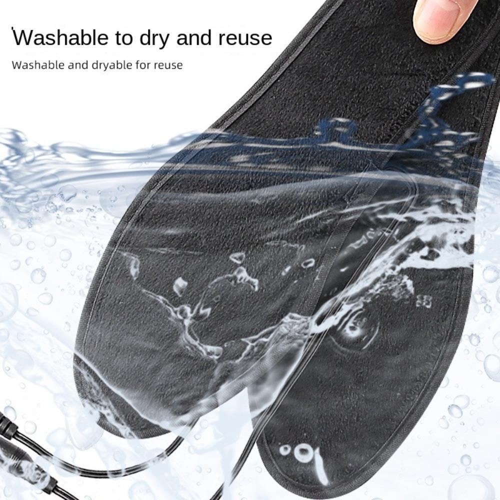 1 Pair New Rechargeable Heated Insoles Washable Thermal Outdoor Foot Warmers Soft Camping Heated Insoles Fishing Camping Hiking