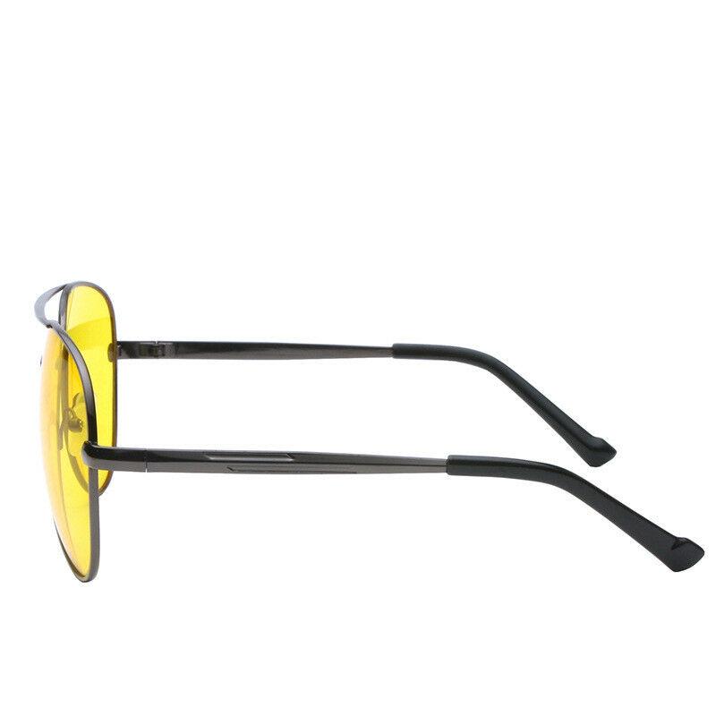 UV400 Мужские солнцезащитные очки для вождения, солнцезащитные очки ночного видения с желтыми линзами, авиаторы унисекс