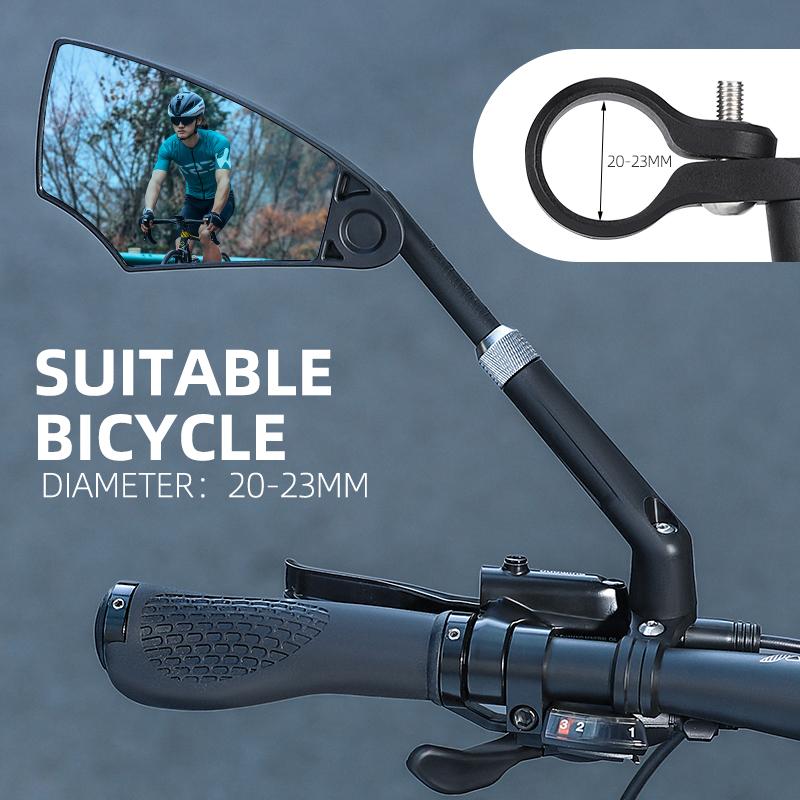 WEST BIKING Bike Handlebar Mirror Cycling Rear View Mirror 360 Degree Rotating Rearview Handlebar for Bicycle Left Right Mirror