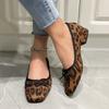 Fashion 2025 New Designer Vintage Leopard Women Mary Jane Shoes Fashion Shallow Slip On Elegant Low Heel Ladies Shoes