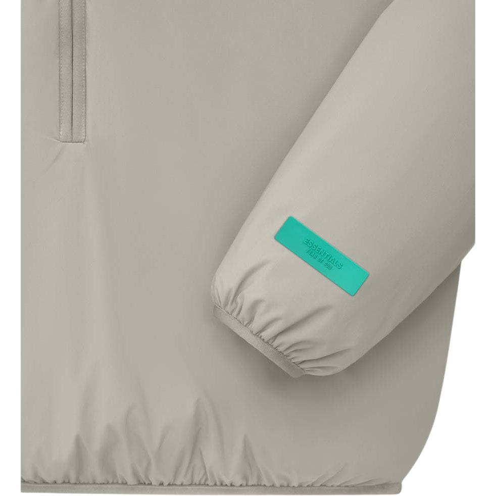 Fear of God Essentials Худи с полумолнией, наполненное нейлоном, Seal, мужские топы, серый, 202SP244335F