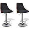 VidaXL Bar Stools 2 Pcs Bent Wood and Fabric