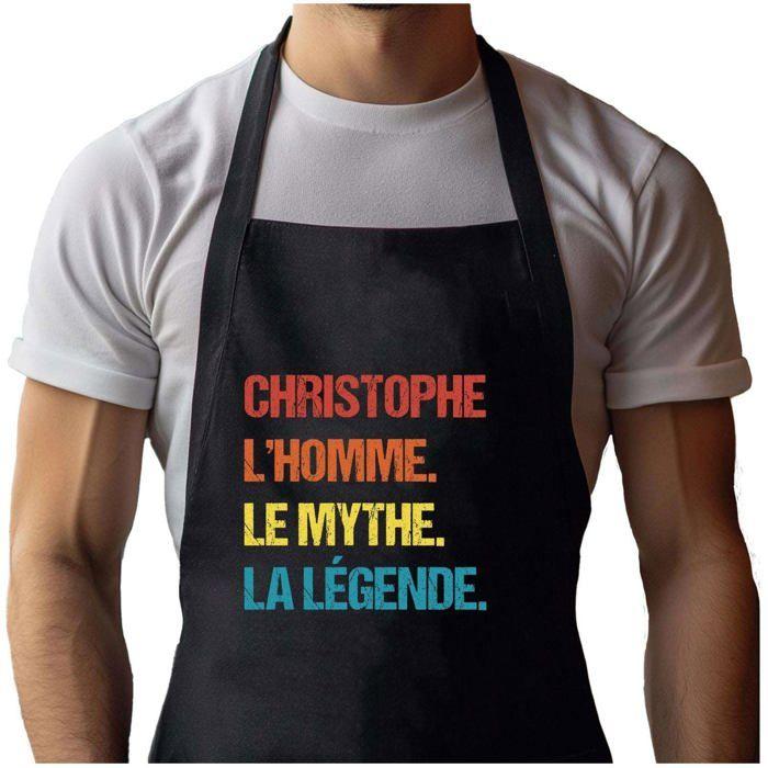 Tablier de cuisine - Christophe Mythe Légende Vintage - Noir - Coton résistant - Imprimé breton
